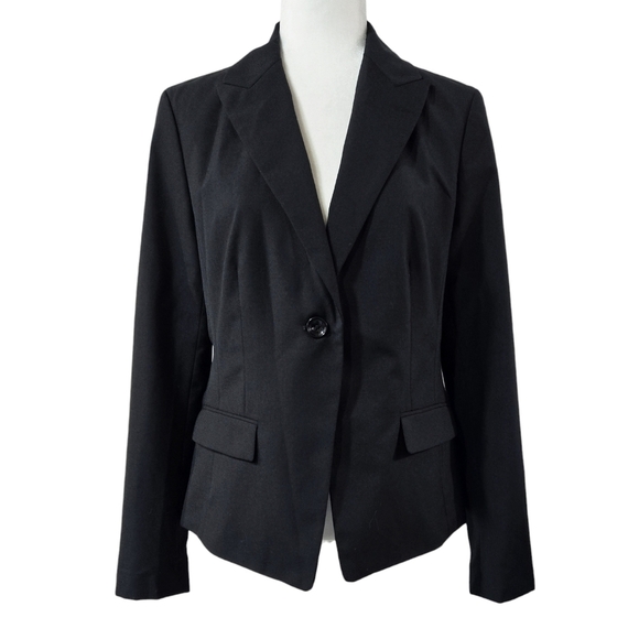 Ann Taylor Wool Blend One Button Peaked Lapel Collar Blazer Office Minimalist - Picture 1 of 9